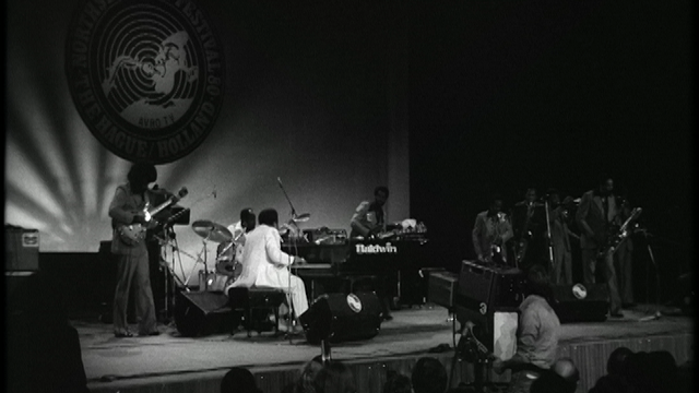 Zwart-wit foto van Fats Domino op het North Sea Jazz Festival in 1980